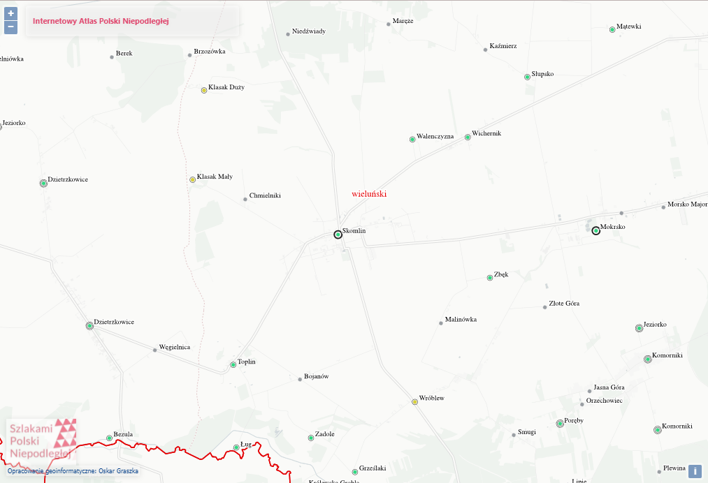Skomlin z Internetowego Atlasu Polski Niepodległej